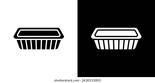 Alumínio folha ícone recipiente de alimentos conceito, ilustração vetorial