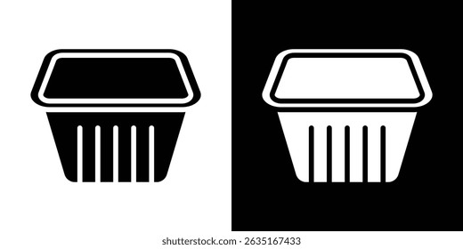 Aluminum foil food container icon symbols. Vector illustration.