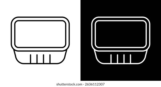 Aluminum foil food container icon symbol concept for graphic design, Website, UI. EPS