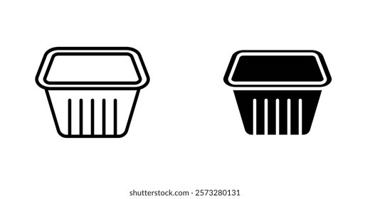 Aluminum foil food container icons vector graphic pack