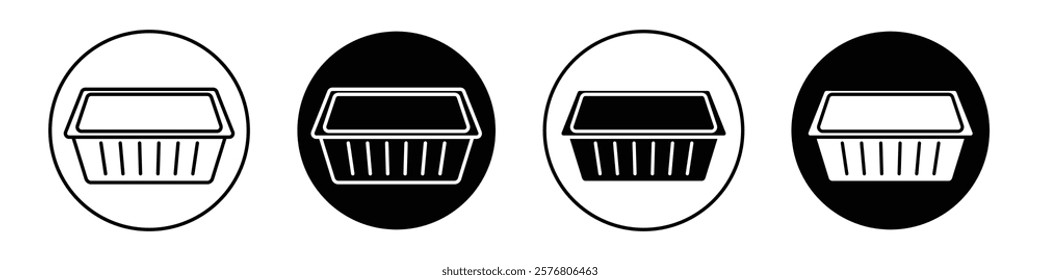 Aluminum foil food container icons vector pack for web designs