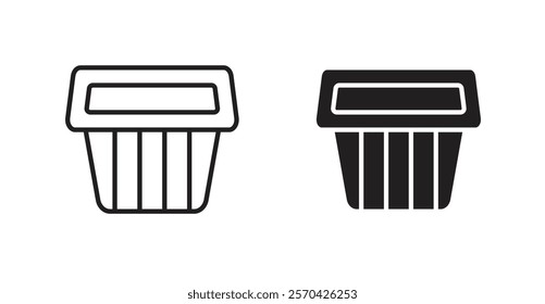 Aluminum foil food container vector web icons set