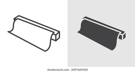 Icono de papel de aluminio Conjunto de logotipo de Vector de arte de línea negra