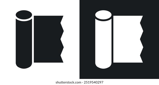 Aluminum foil icon icons in black and white filled style