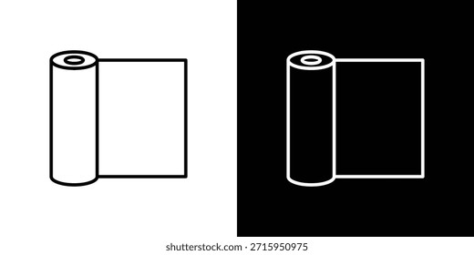 Icono de papel de aluminio. Símbolo plano simple. Ilustración de pictograma de contorno negro perfecto