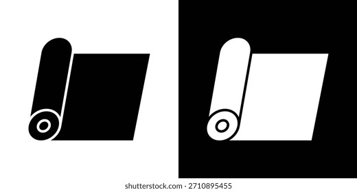 Icono de papel de aluminio en conjunto de silueta sólida. Ilustración vectorial.