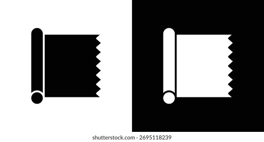 Vector del icono del papel de aluminio, muestra plana llena, pictograma sólido. Símbolo, ilustración del logotipo.