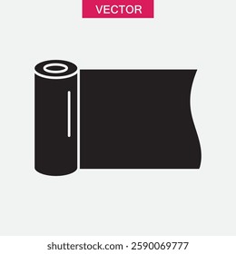 aluminum foil icon, vector flat black simple illustration for web and app..eps
