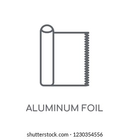 aluminum foil linear icon. Modern outline aluminum foil logo concept on white background from kitchen collection. Suitable for use on web apps, mobile apps and print media.