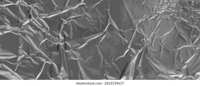 Fundo de textura de folha de alumínio, Padrão de papel de alumínio enrugado, Banner de material de estanho amassado, Textured Abstract Tinfoil Mockup, Fundo de folha de alumínio com espaço de cópia para texto