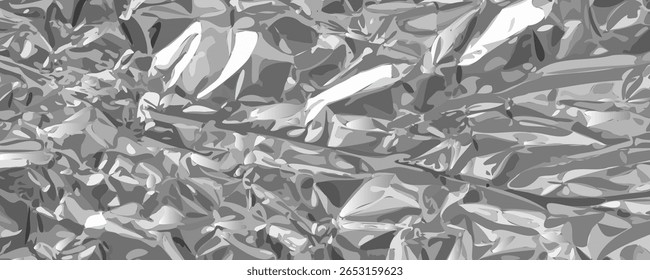 Fundo de textura de folha de alumínio, Padrão de papel de alumínio enrugado, Banner de material de estanho amassado, Textured Abstract Tinfoil Mockup, Fundo de folha de alumínio com espaço de cópia para texto