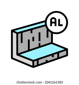 aluminum metal profile color icon vector. aluminum metal profile sign. isolated symbol illustration