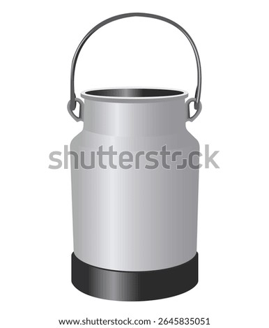 Aluminum milk can with handle vector illustration