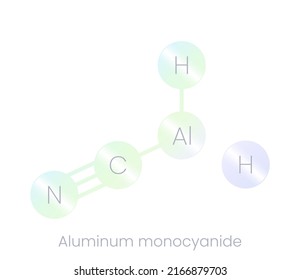 Aluminum monocyanide structure icon with gradient. Vector illustration isolated on white background.