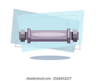 Detaillierte Illustration für Aluminiumrohre. Stahl, Kommunikation, Haus. Ingenieurkonzept. Vektorgrafik kann für Themen wie Leckage, Konstruktion, Reparaturservice verwendet werden