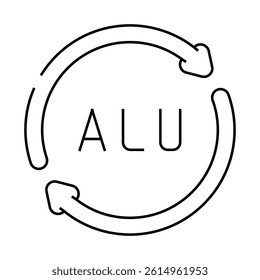 aluminum recycling package line icon vector. aluminum recycling package sign. isolated contour symbol black illustration
