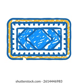 aluminum sheet pan kitchen cookware doodle icon sketch vector. aluminum sheet pan kitchen cookware sign. isolated symbol illustration