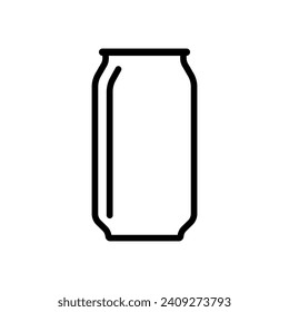 Aluminum soda or beer can line art vector icon for apps and web