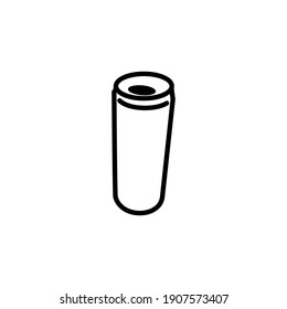 aluminum soda bottle icon. in a flat style vector illustration. high quality black style