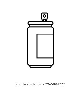 Aluminum soda can in flat style vector line illustration
