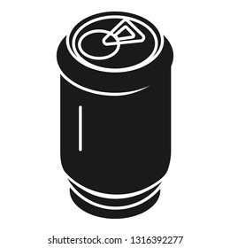 Aluminum soda can icon. Simple illustration of aluminum soda can vector icon for web design isolated on white background