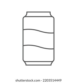 Aluminum Soda Pop Or Soft Drink. Carbonated Beverage, Soda Cans In Tube Glass For Label In Apps And Websites. Can, Drink, Soda, Softdrink, Icon. Vector Illustration Filled Outline Style. EPS10