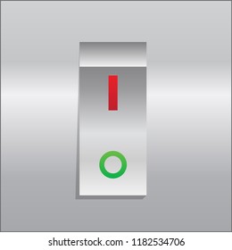 aluminum switch button, vector illustration