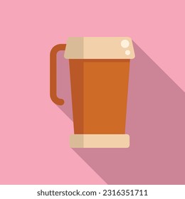 Aluminum thermo cup icon flat vector. Coffee mug. Travel flask