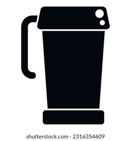 Aluminum thermo cup icon simple vector. Coffee mug. Travel flask