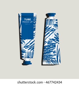 Aluminum tubes for packaging. Mock up ready For Your Design. Vector Illustration