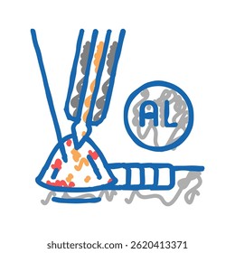aluminum welding doodle icon sketch vector. aluminum welding sign. isolated symbol illustration