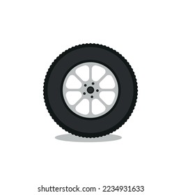 Aluminum wheel car tire style racing on white background vector illustration.