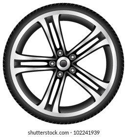 aluminum wheel - vector illustration