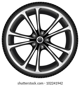 aluminum wheel - vector illustration