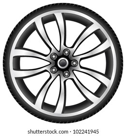 aluminum wheel - vector illustration