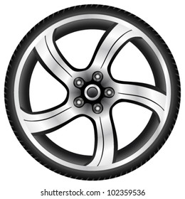 aluminum wheel - vector illustration