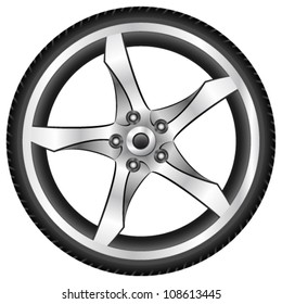aluminum wheel - vector illustration