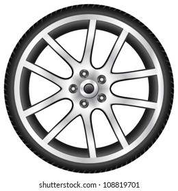 aluminum wheel - vector illustration