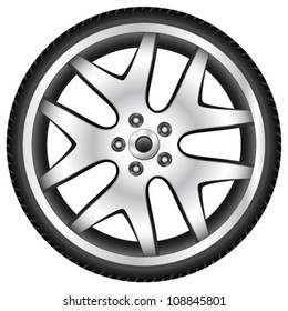 aluminum wheel - vector illustration