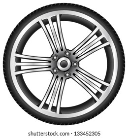 aluminum wheel - vector illustration