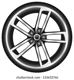 aluminum wheel - vector illustration