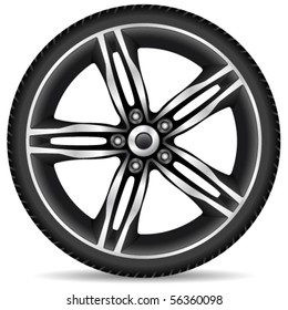 Aluminum wheel - vector illustration