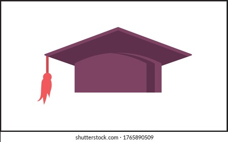 Alumni hat background. Modern illustration slider site page. The concept of graduation design. Web banner graduation hat for a graduate. Vector image of a square academic hat design.