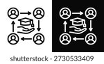 Alumni Icon White And Black Background Style