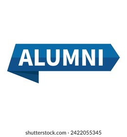 Alumni Text In Blue Ribbon Rectangle Shape For Information Announcement Promotion Business Marketing Social Media
