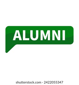 Alumni Text In Green Rectangle Shape For Information Announcement Promotion Business Marketing Social Media
