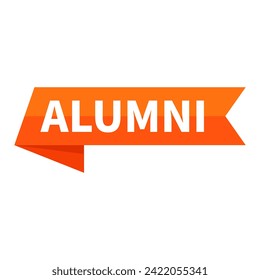 Alumni Text In Orange Ribbon Rectangle Shape For Information Announcement Promotion Business Marketing Social Media
