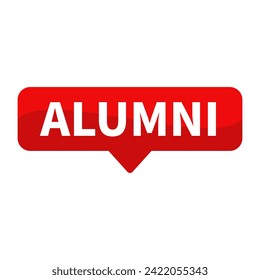 Alumni Text In Red Rectangle Shape For Information Announcement Promotion Business Marketing Social Media
