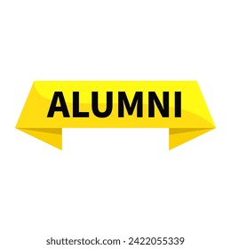 Alumni Text In Yellow Ribbon Rectangle Shape For Information Announcement Promotion Business Marketing Social Media
