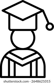 Alumni Vector Line Icon Design